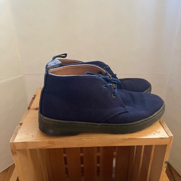 Dr. Martens Size 9 Blue Daytona Twill Canvas Lace-Up Chukka Ankle Desert Boots - Picture 5 of 16